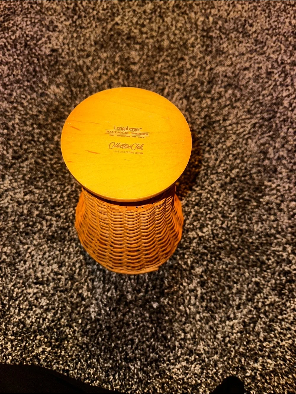 Longaberger 2003 Collectors Club Floral Vase Basket & Protector